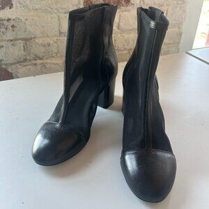 Rag & Bone Drea Mesh Leather Booties Black